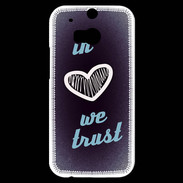 Coque HTC One M8s In Love We trust Bleu ZG