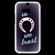 Coque HTC One M8s In Luck We trust Bleu ZG