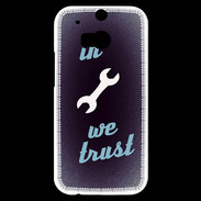 Coque HTC One M8s In Mecanic We trust Bleu ZG