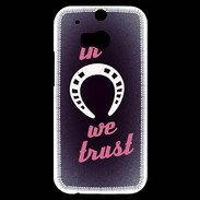 Coque HTC One M8s In Luck We trust Rouge ZG