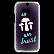 Coque HTC One M8s In Mushrooms We trust Bleu ZG