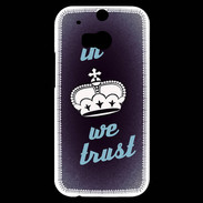 Coque HTC One M8s In Queen We trust Bleu ZG
