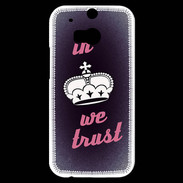 Coque HTC One M8s In Queen We trust Rouge ZG