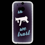 Coque HTC One M8s In Uzi We trust Bleu ZG
