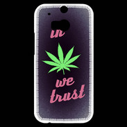 Coque HTC One M8s In Weed We trust Rouge ZG
