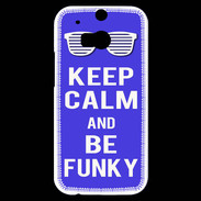 Coque HTC One M8s Keep Calm Funky Bleu