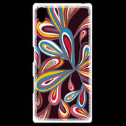 Coque Personnalisée Sony Xpéria Z5 Flower power sur fond noir
