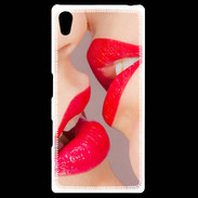 Coque Personnalisée Sony Xpéria Z5 Bouche sexy Lesbienne et rouge à lèvres gloss