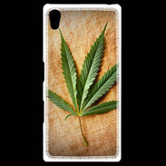 Coque Personnalisée Sony Xpéria Z5 Feuille de cannabis sur toile beige