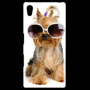 Coque Personnalisée Sony Xpéria Z5 Chien Yorkie avec lunette de soleil