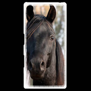 Coque Personnalisée Sony Xpéria Z5 Tête de cheval noir
