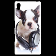 Coque Personnalisée Sony Xpéria Z5 Bulldog français avec casque de musique