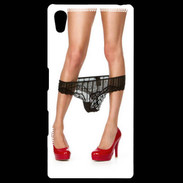 Coque Personnalisée Sony Xpéria Z5 Escarpins rouges vernis lingerie dentelle noire sexy