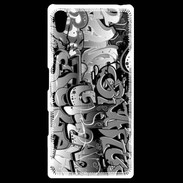 Coque Personnalisée Sony Xpéria Z5 graffiti seamless background en noir et blanc