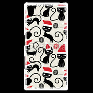 Coque Personnalisée Sony Xpéria Z5 Fond chat noir Noël