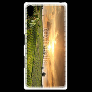 Coque Personnalisée Sony Xpéria Z5 Couché de soleil sur champs de vignes