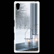 Coque Personnalisée Sony Xpéria Z5 paysage hiver deux lanternes