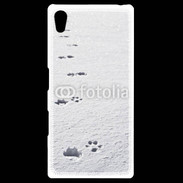 Coque Personnalisée Sony Xpéria Z5 Traces de pas d'animal dans la neige