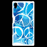 Coque Personnalisée Sony Xpéria Z5 Peace and love Bleu
