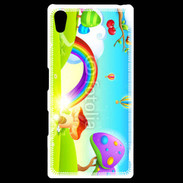 Coque Personnalisée Sony Xpéria Z5 Cartoon nature et arc en ciel