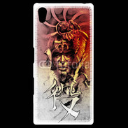Coque Personnalisée Sony Xpéria Z5 Visage de guerrier en dessin 60