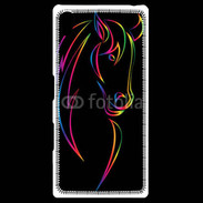 Coque Personnalisée Sony Xpéria Z5 Vector image of an horse on black back 50