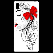 Coque Personnalisée Sony Xpéria Z5 Visage glamour noir et rouge