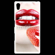Coque Personnalisée Sony Xpéria Z5 Bouche sexy rouge à lèvre gloss rouge fraise