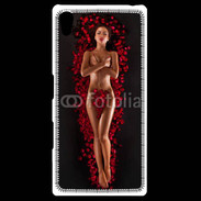 Coque Personnalisée Sony Xpéria Z5 Femme nue pétales de rose glamour