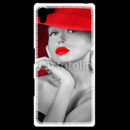 Coque Personnalisée Sony Xpéria Z5 Femme élégante en noire et rouge 15