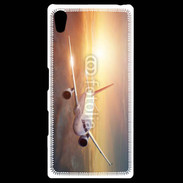 Coque Personnalisée Sony Xpéria Z5 Avion de ligne au coucher de soleil