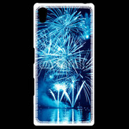 Coque Personnalisée Sony Xpéria Z5 Feu d'artifice en noir et bleu