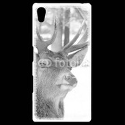 Coque Personnalisée Sony Xpéria Z5 Tête de Cerf en noir et blanc