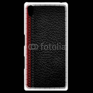 Coque Personnalisée Sony Xpéria Z5 Effet cuir noir et rouge