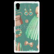 Coque Personnalisée Sony Xpéria Z5 Fond fashion vert et marron 2