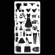 Coque Personnalisée Sony Xpéria Z5 Fond fashion noir et blanc 2