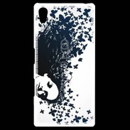 Coque Personnalisée Sony Xpéria Z5 Woman with a butterflies in hair.