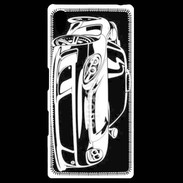 Coque Personnalisée Sony Xpéria Z5 Illustration voiture de sport en noir et blanc