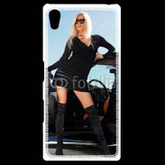Coque Personnalisée Sony Xpéria Z5 Femme blonde sexy voiture noire