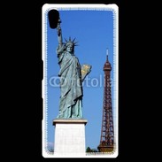 Coque Personnalisée Sony Xpéria Z5 Statue de la liberté et tour Eiffel
