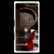 Coque Personnalisée Sony Xpéria Z5 Verres de vin rouge et tonneaux