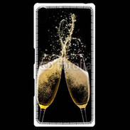 Coque Personnalisée Sony Xpéria Z5 Coupes de champagne sur fond noir