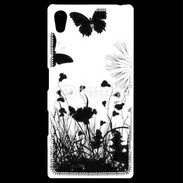 Coque Personnalisée Sony Xpéria Z5 Papillon en noir et blanc
