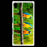 Coque Personnalisée Sony Xpéria Z5 Trois perroquets bleu et jaune