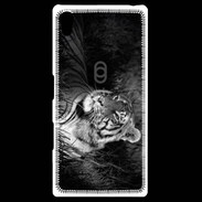 Coque Personnalisée Sony Xpéria Z5 Tigre du Bengale en noir et blanc