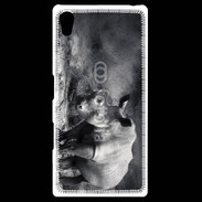 Coque Personnalisée Sony Xpéria Z5 Rhinocéros noir et blanc