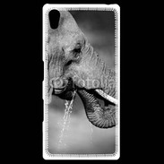 Coque Personnalisée Sony Xpéria Z5 Elephant d'Afrique en noir et blanc