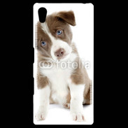 Coque Personnalisée Sony Xpéria Z5 Chiot Colley marron et blanc