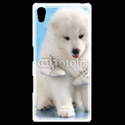 Coque Personnalisée Sony Xpéria Z5 Chien blanc et paire de chaussons
