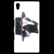 Coque Personnalisée Sony Xpéria Z5 Lapin noir et blanc dans un chapeau